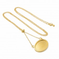 Collier pour Cabochon 13x18mm Chaîne 1,5mm en Acier Inoxydable Doré - 65cm Long pour la Création de Bijoux Fantaisie - DIY