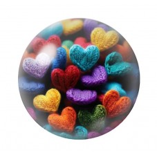 Cabochon en Verre Illustré Coeurs Laine Amour St Valentin 12 à 25mm  pour la Création de Bijoux Fantaisie - DIY