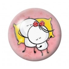 Cabochon en Verre Illustré Personnages Amour St Valentin 12 à 25mm  pour la Création de Bijoux Fantaisie - DIY