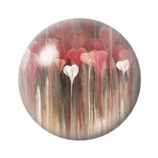 Cabochon en Verre Illustré Coeurs Amour St Valentin 12 à 25mm  pour la Création de Bijoux Fantaisie - DIY