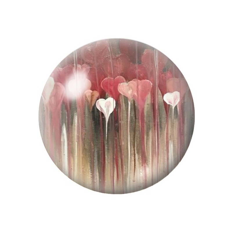 Cabochon en Verre Illustré Coeurs Amour St Valentin 12 à 25mm