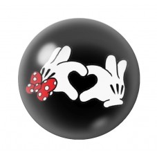 Cabochon en Verre Illustré Mains Mickey et Minnie Coeur Amour St Valentin 12 à 25mm  pour la Création de Bijoux Fantaisie - DIY