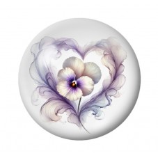 Cabochon en Verre Illustré Coeur Amour St Valentin 12 à 25mm  pour la Création de Bijoux Fantaisie - DIY