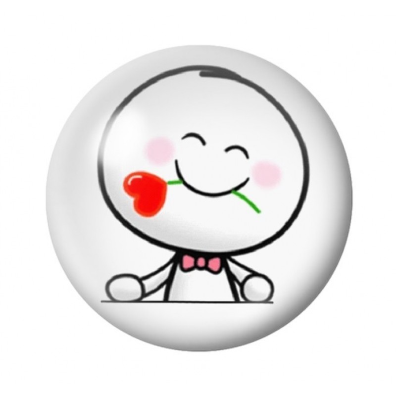 Cabochon en Verre Illustré Personnage Coeur Amour St Valentin 12 à 25mm