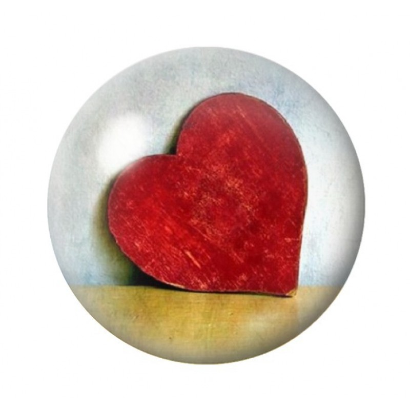 Cabochon en Verre Illustré Coeur Amour St Valentin 12 à 25mm