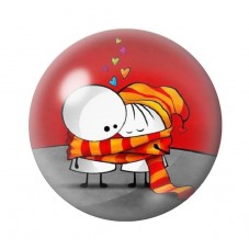 Cabochon en Verre Illustré Personnages Coeur Amour St Valentin 12 à 25mm  pour la Création de Bijoux Fantaisie - DIY