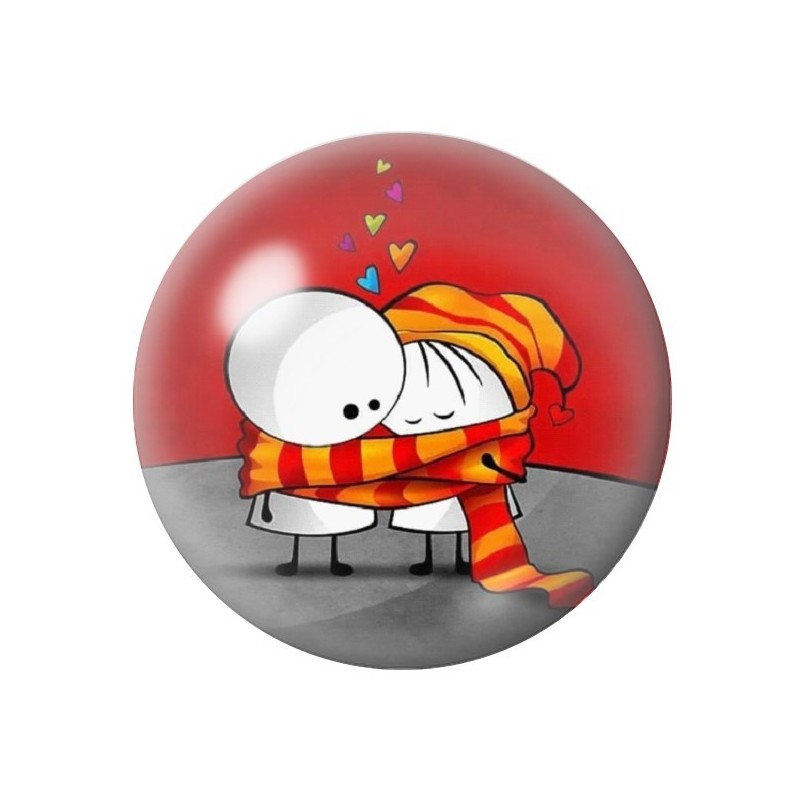 Cabochon en Verre Illustré Personnages Coeur Amour St Valentin 12 à 25mm