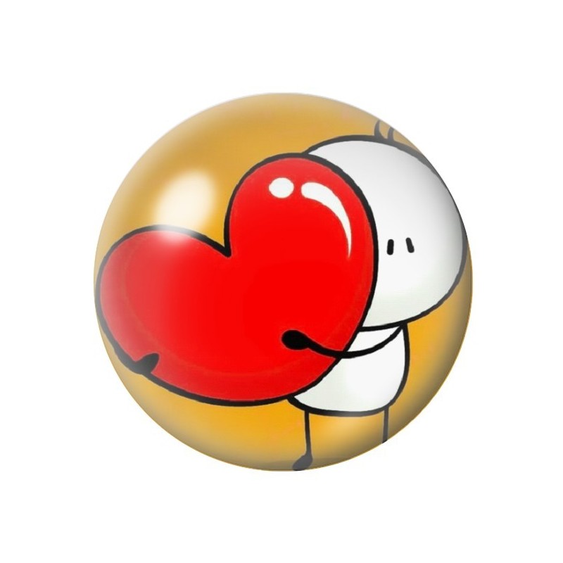 Cabochon en Verre Illustré Personnage Coeur Amour St Valentin 12 à 25mm