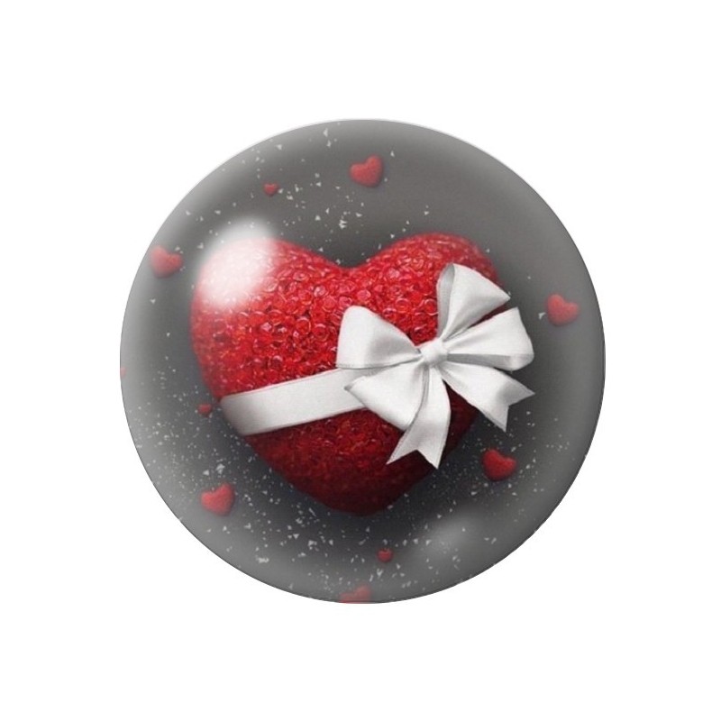 Cabochon en Verre Illustré Cadeau Coeur Amour St Valentin 12 à 25mm