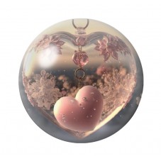 Cabochon en Verre Illustré Coeur Amour St Valentin 12 à 25mm  pour la Création de Bijoux Fantaisie - DIY