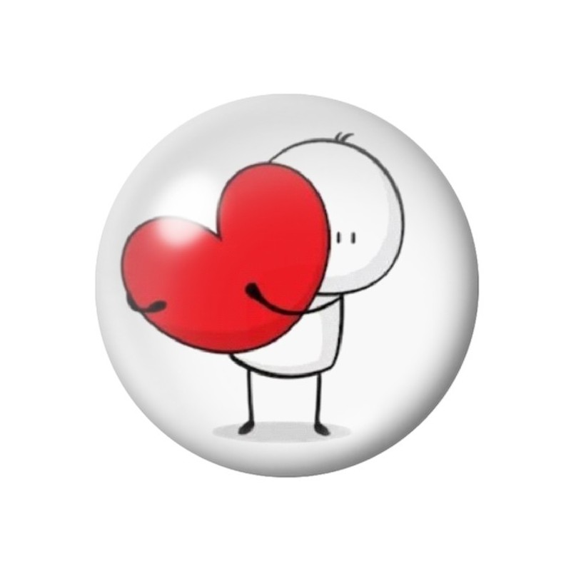 Cabochon en Verre Illustré Personnage Coeur Amour St Valentin 12 à 25mm