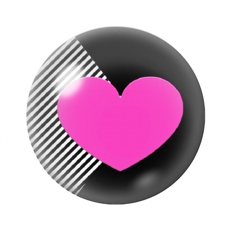 Cabochon en Verre Illustré Coeur Amour St Valentin 12 à 25mm