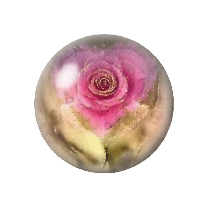 Cabochon en Verre Illustré Mains Rose Coeur Amour St Valentin 12 à 25mm