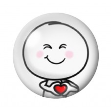 Cabochon en Verre Illustré Personnage Coeur Amour St Valentin 12 à 25mm  pour la Création de Bijoux Fantaisie - DIY