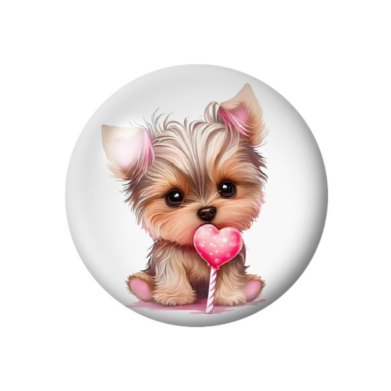 Cabochon en Verre Illustré Yorkshire Coeur Amour St Valentin 12 à 25mm