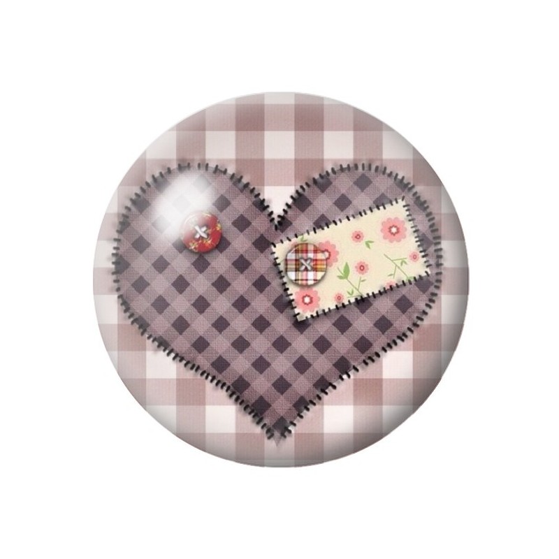 Cabochon en Verre Illustré Coeur Amour St Valentin 12 à 25mm