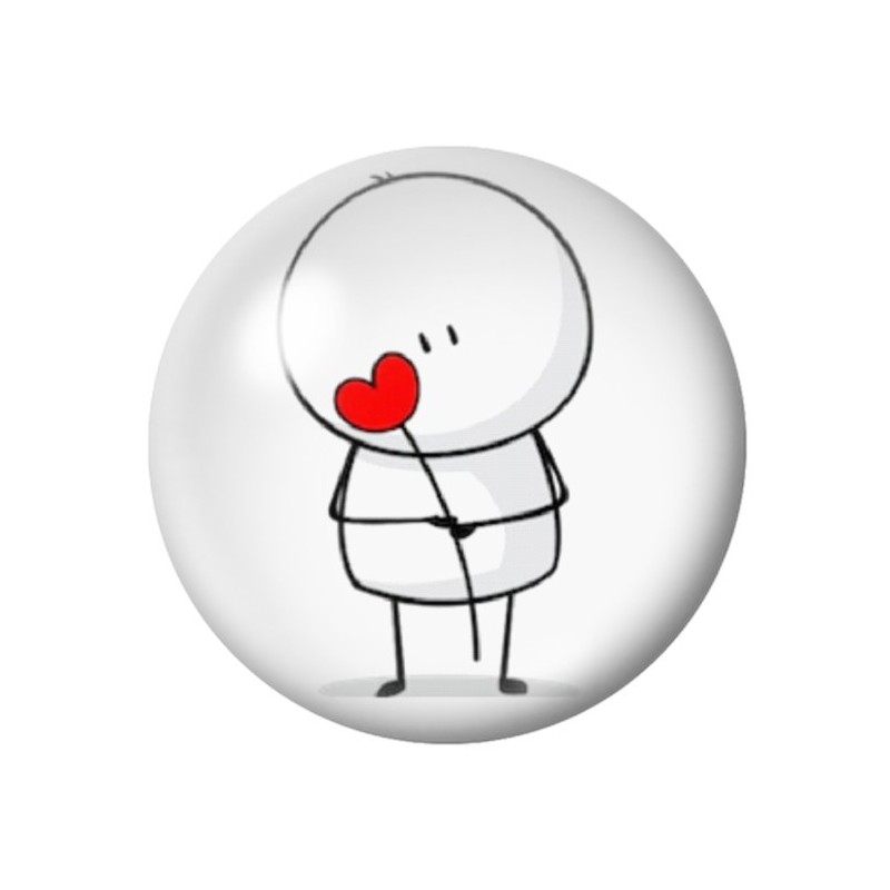 Cabochon en Verre Illustré Personnage Coeur Amour St Valentin 12 à 25mm