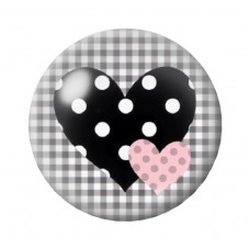 Cabochon en Verre Illustré Coeur Amour St Valentin 12 à 25mm  pour la Création de Bijoux Fantaisie - DIY