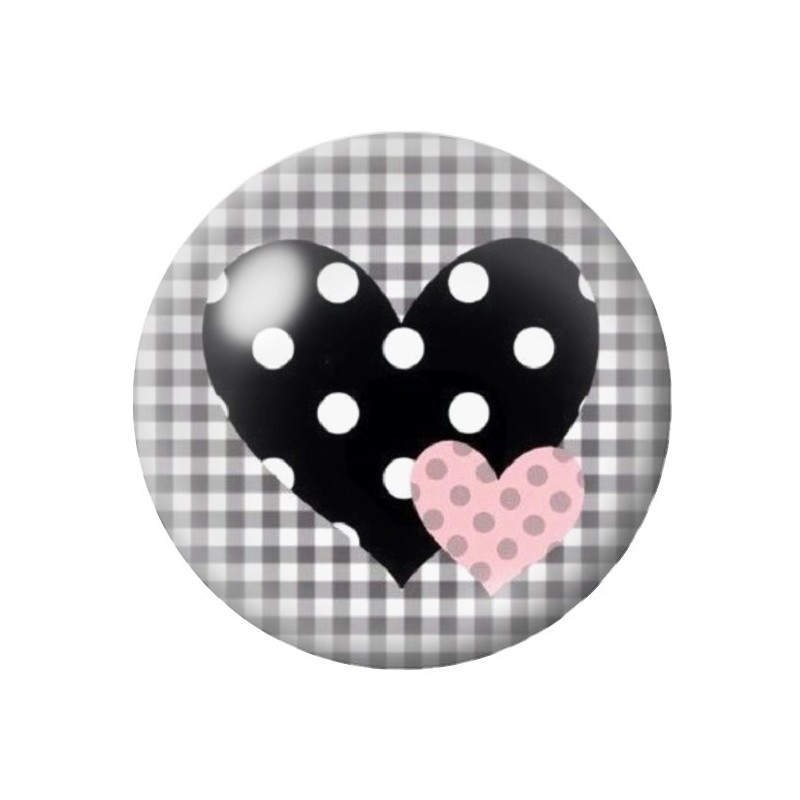 Cabochon en Verre Illustré Coeur Amour St Valentin 12 à 25mm