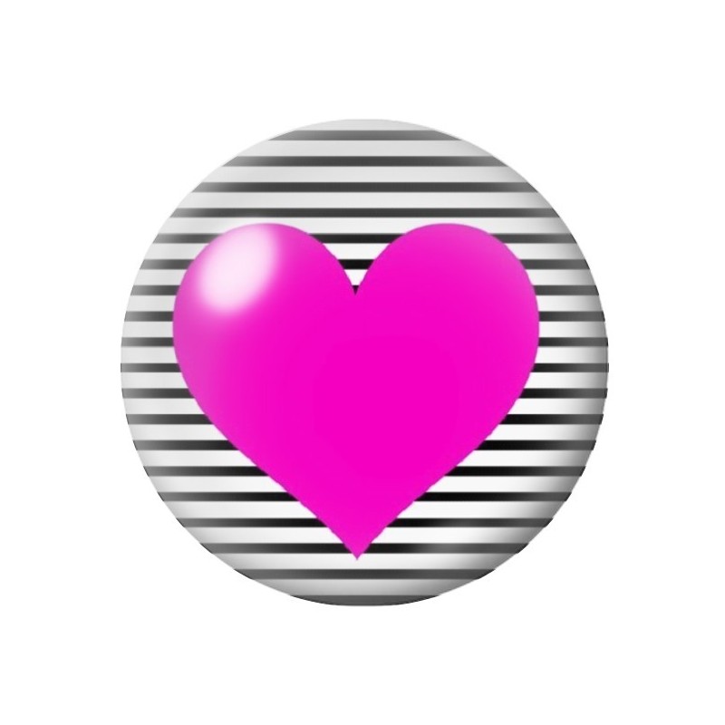 Cabochon en Verre Illustré Coeur Amour St Valentin 12 à 25mm