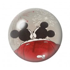 Cabochon en Verre Illustré Mickey et Minnie Amour St Valentin 12 à 25mm  pour la Création de Bijoux Fantaisie - DIY