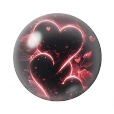 Cabochon en Verre Illustré Coeurs Amour St Valentin 12 à 25mm  pour la Création de Bijoux Fantaisie - DIY