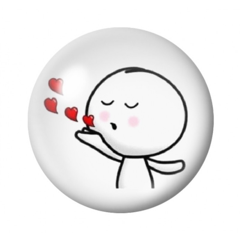 Cabochon en Verre Illustré Personnage Coeurs Amour St Valentin 12 à 25mm