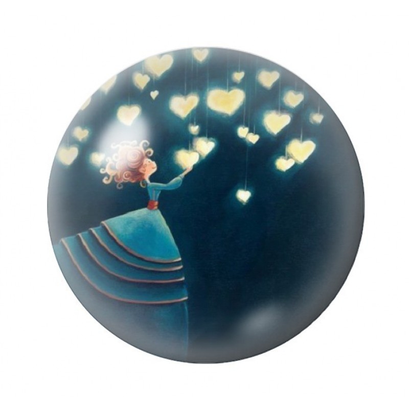Cabochon en Verre Illustré Femme Coeurs Amour St Valentin 12 à 25mm
