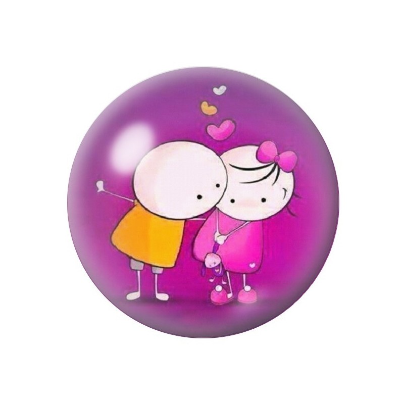 Cabochon en Verre Illustré Personnages Coeur Amour St Valentin 12 à 25mm
