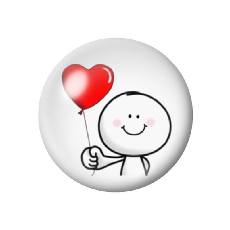 Cabochon en Verre Illustré Personnage Coeur Amour St Valentin 12 à 25mm