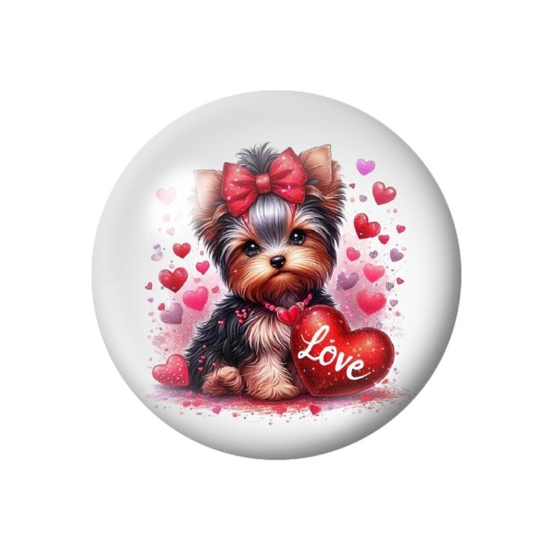Cabochon en Verre Illustré Yorkshire Coeurs Amour St Valentin 12 à 25mm