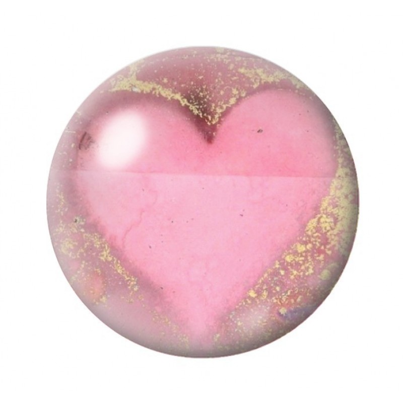 Cabochon en Verre Illustré Coeur Amour St Valentin 12 à 25mm