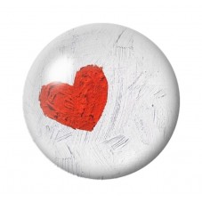 Cabochon en Verre Illustré Coeur Amour St Valentin 12 à 25mm  pour la Création de Bijoux Fantaisie - DIY