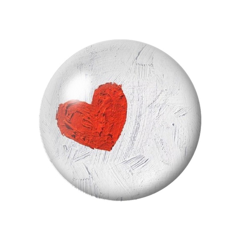 Cabochon en Verre Illustré Coeur Amour St Valentin 12 à 25mm