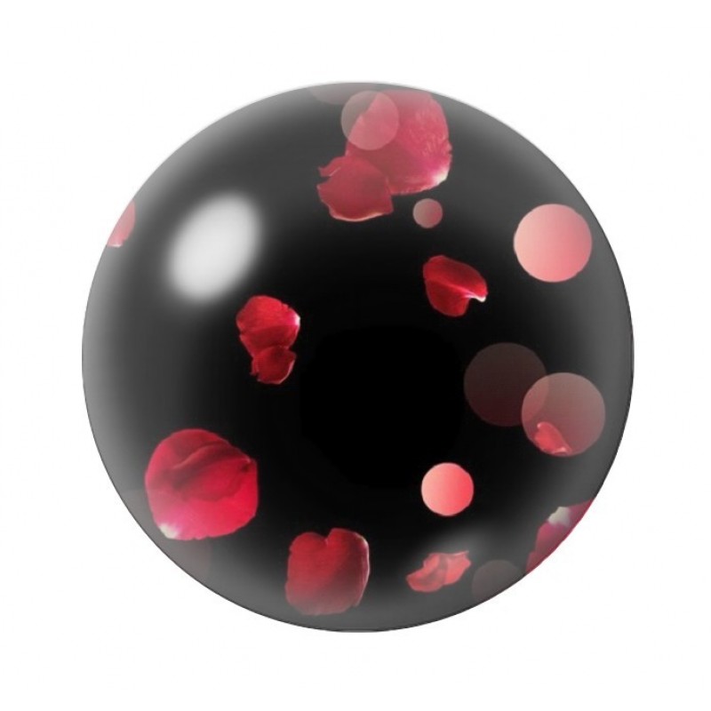 Cabochon en Verre Illustré Pétales de Rose Amour St Valentin 12 à 25mm