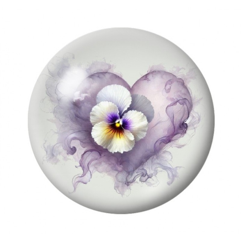 Cabochon en Verre Illustré Coeur Amour St Valentin 12 à 25mm