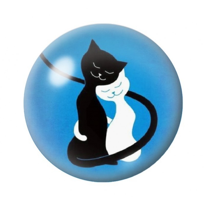 Cabochon en Verre Illustré Chats Amour St Valentin 12 à 25mm