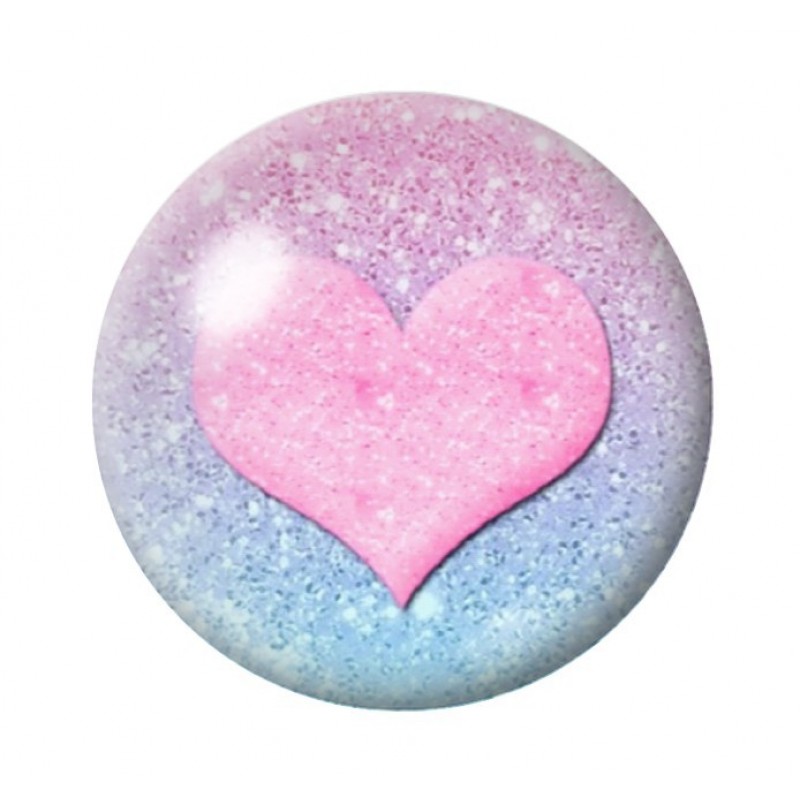 Cabochon en Verre Illustré Coeur Amour St Valentin 12 à 25mm