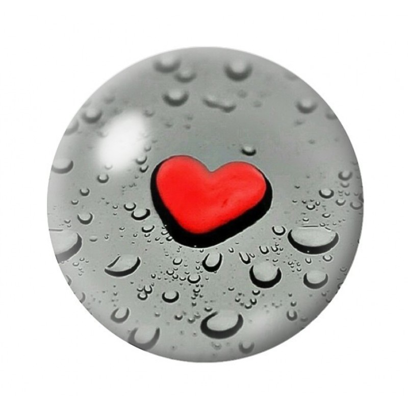 Cabochon en Verre Illustré Coeur Amour St Valentin 12 à 25mm