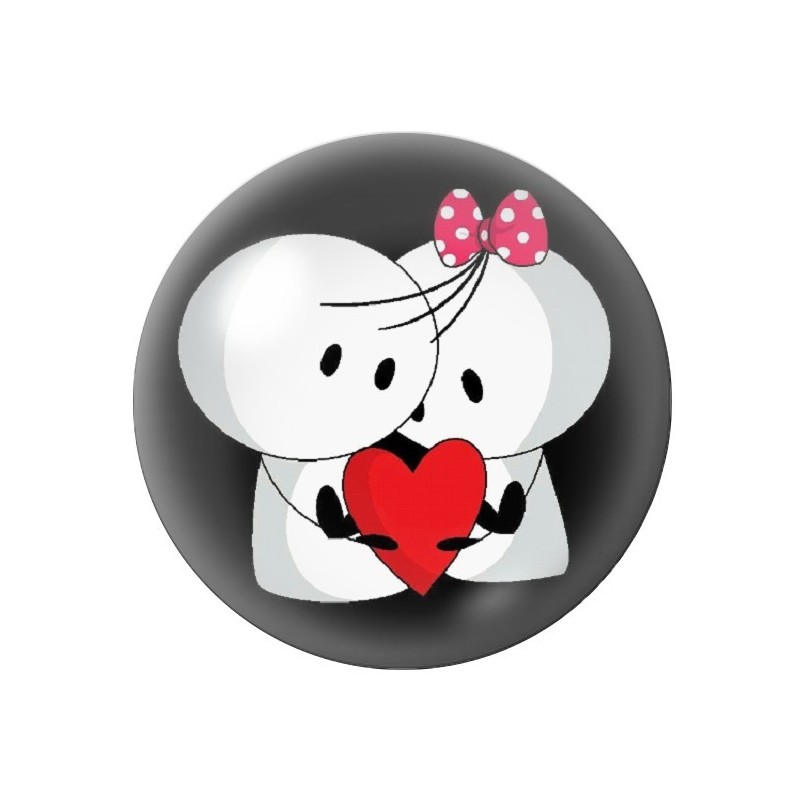 Cabochon en Verre Illustré Personnages Coeur Amour St Valentin 12 à 25mm