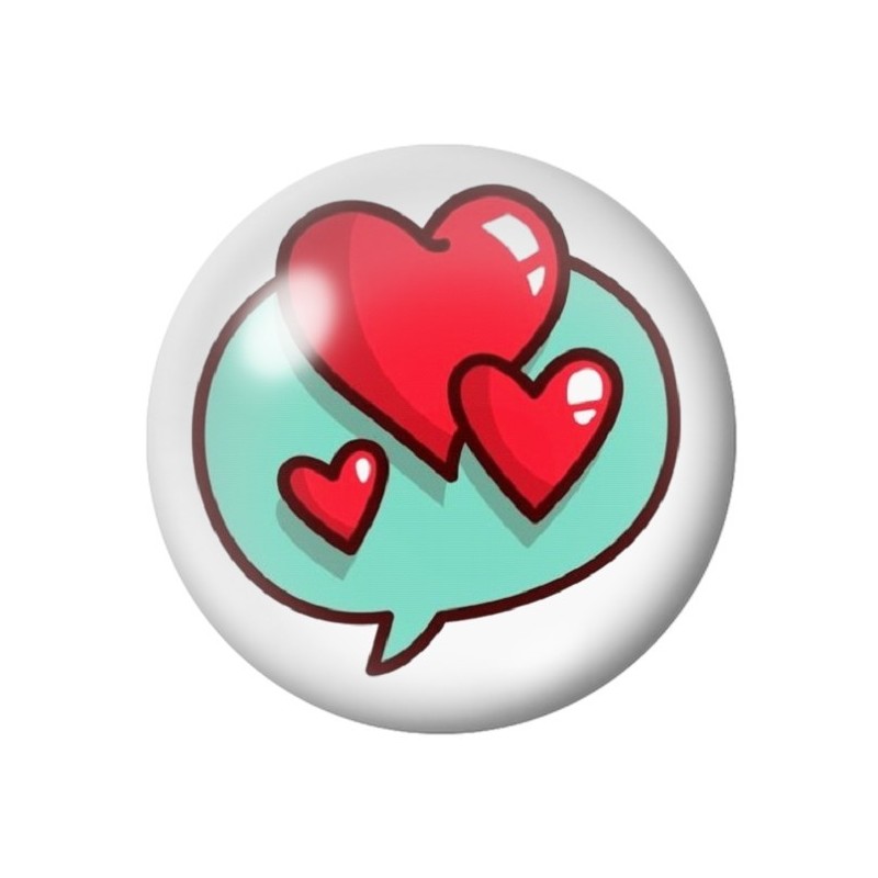 Cabochon en Verre Illustré Coeurs Amour St Valentin 12 à 25mm