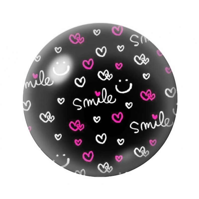 Cabochon en Verre Illustré Smile Coeur Amour St Valentin 12 à 25mm