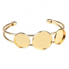 Support Bracelet Doré pour Cabochon 16 et 20mm pour la Création de Bijoux Fantaisie - DIY
