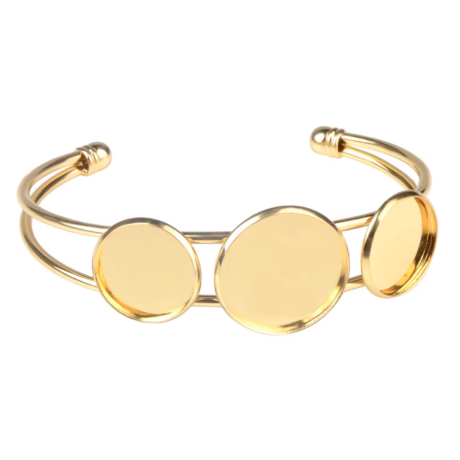 Support Bracelet Doré pour Cabochon 16 et 20mm