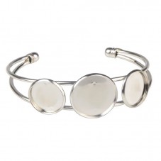 Support Bracelet Argenté pour Cabochon 16 et 20mm pour la Création de Bijoux Fantaisie - DIY