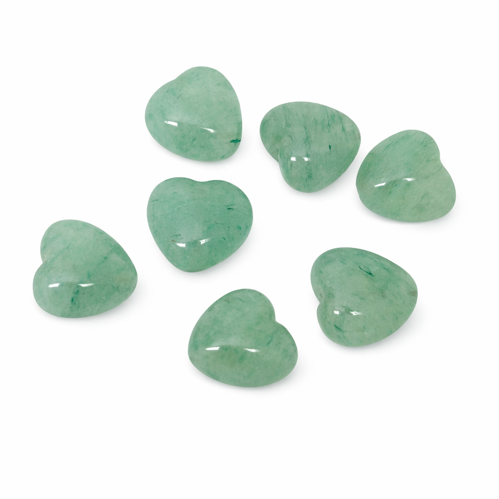 5 Perles Coeur Pierre Naturelle Aventurine 9mm