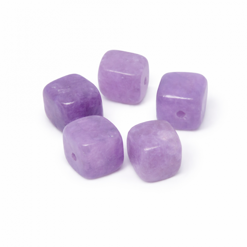 5 Perles Pierre Naturelle Améthyste Carré 8mm