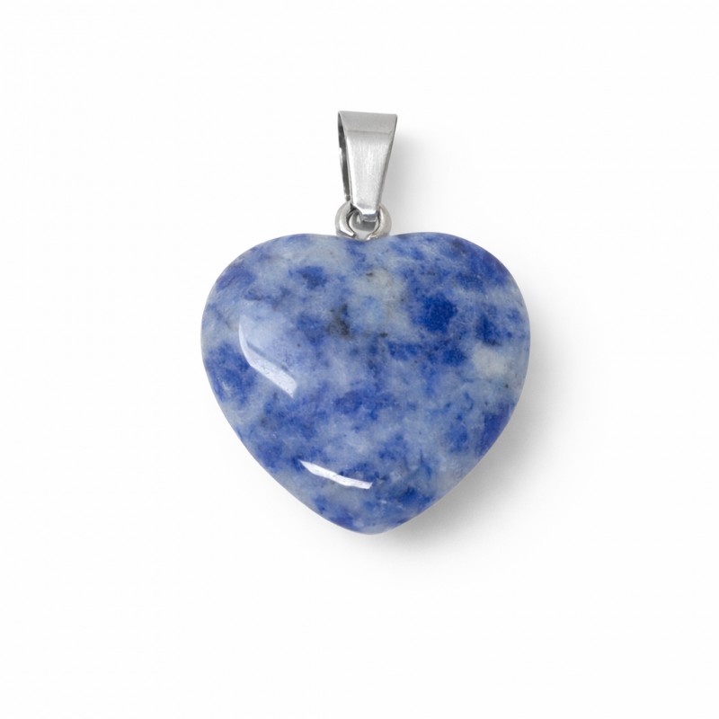 Pendentif Coeur Pierre Naturelle Sodalite 20mm