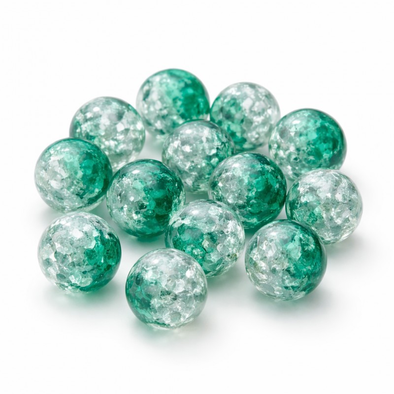 50 Perles en Verre Craquelé 6mm