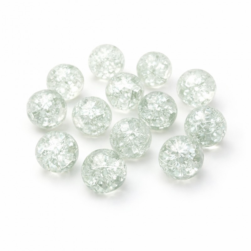 50 Perles en Verre Craquelé 6mm